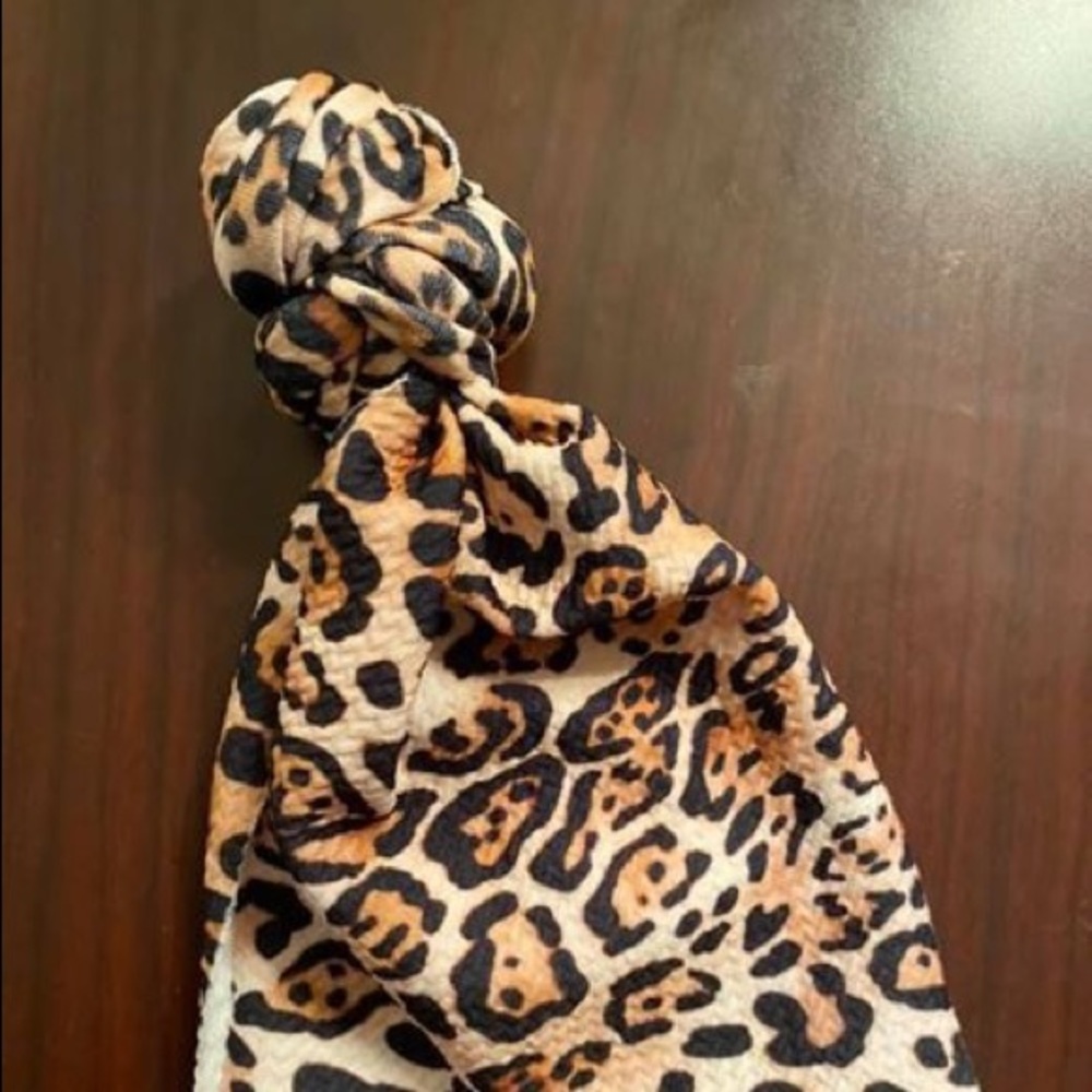 Leopard top knot